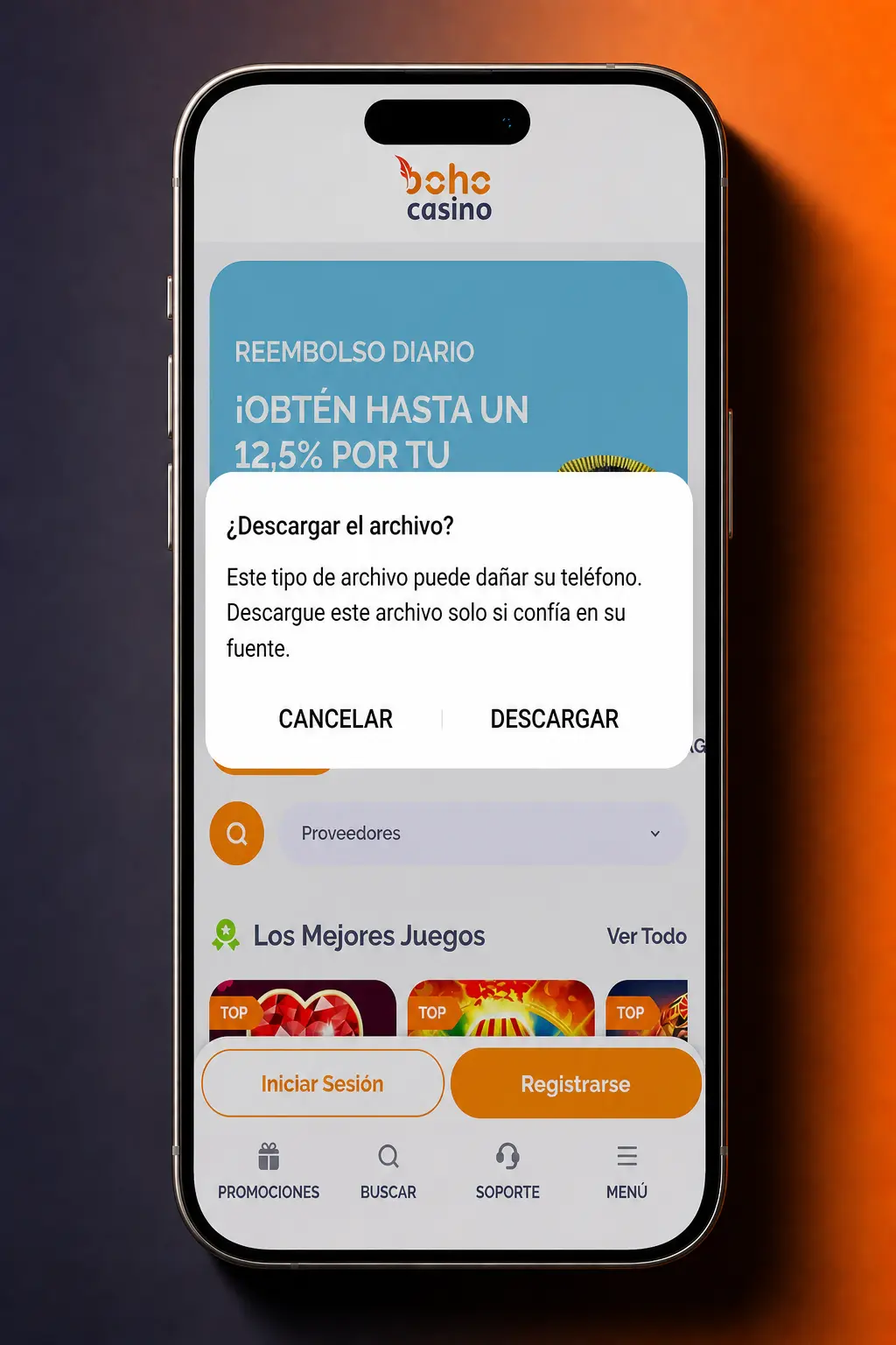 Pasos para instalar la app PWA de Boho Casino en Android desde el navegador Chrome sin archivo APK.