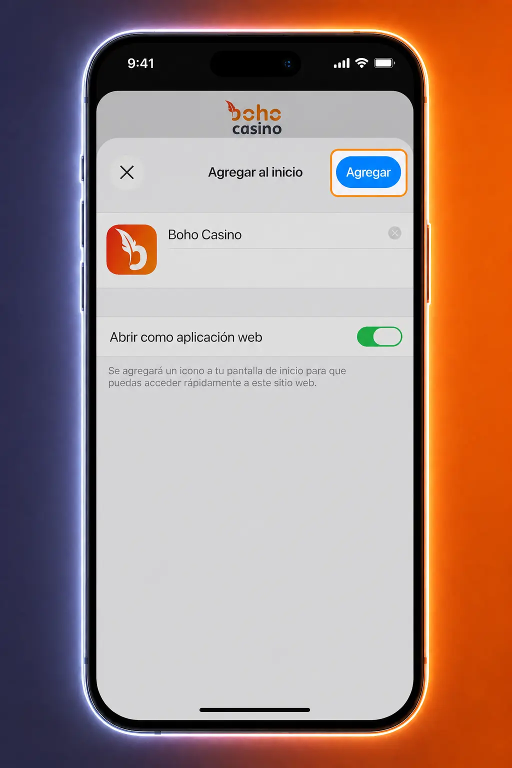 Pasos para instalar la app PWA de Boho Casino en iOS desde Safari sin usar la App Store