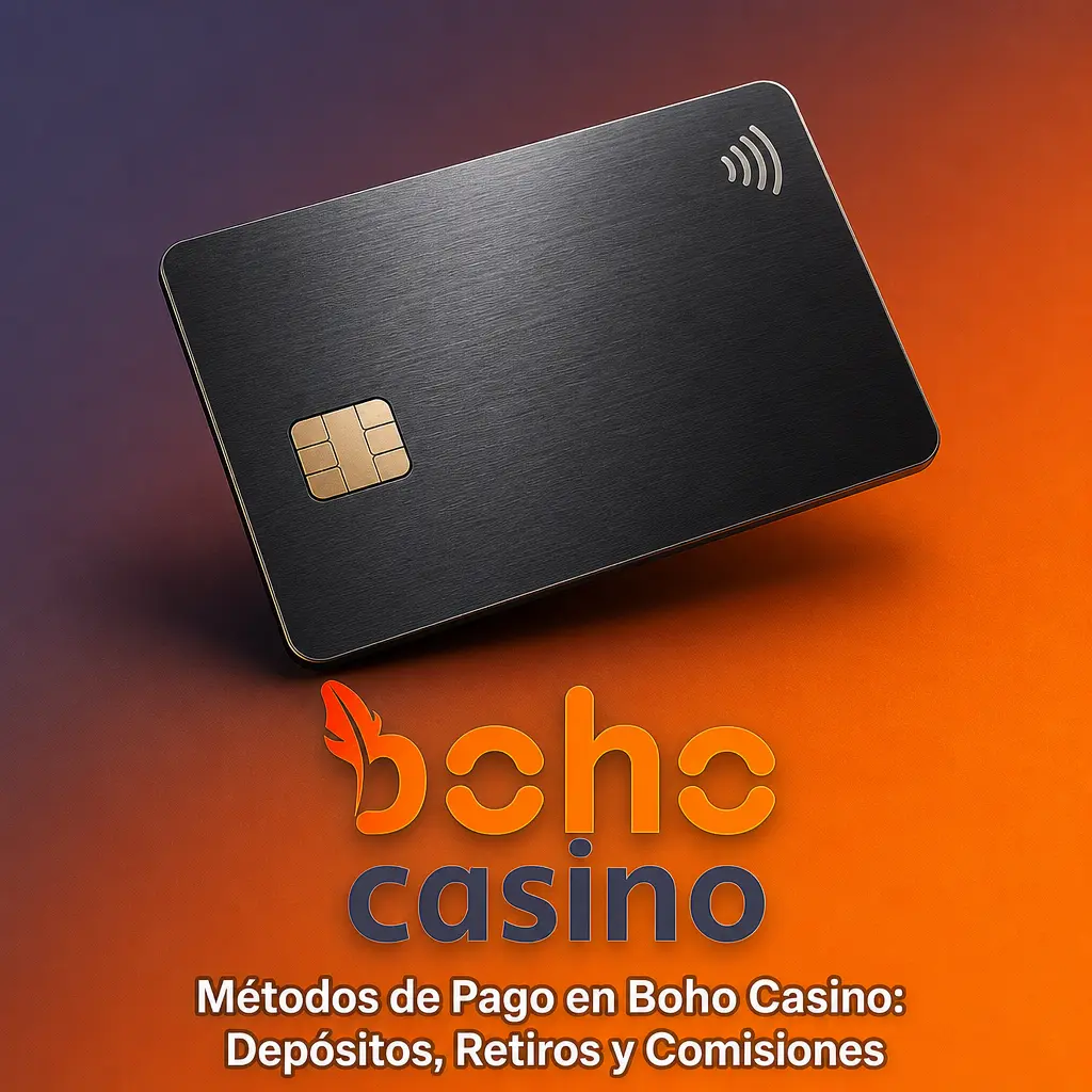 Tabla de métodos de pago en Boho Casino con límites y tiempos de depósito y retiro para jugadores en España